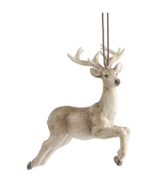 6.5” Reindeer Ornament Gray