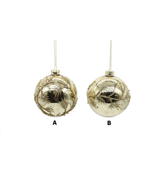 4” Ball Ornament, Glass Gold