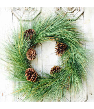24" Giant Pine & Sugar Cone Wreath