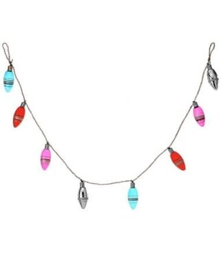 48” Glass with Tinsel Bulb Garland