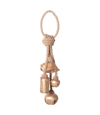 Decorative Metal Bells on Jute Hanger