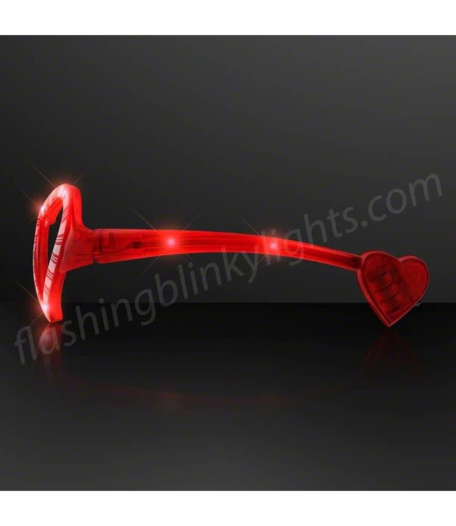 Holiday Hearts Light Up Candy Cane Glasses