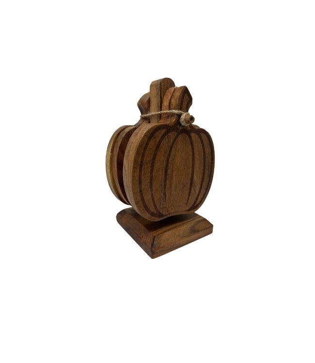 Wooden Pumpkin Coasters - Sold as Set