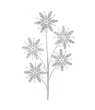 29" Glitter/Mica Snowflake Spray With Jewel