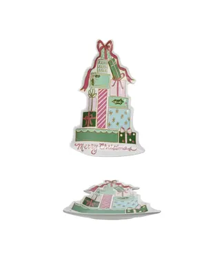 Stoneware Plate Merry Christmas With Presents