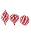 Red & Clear Glass Swirled Ornaments