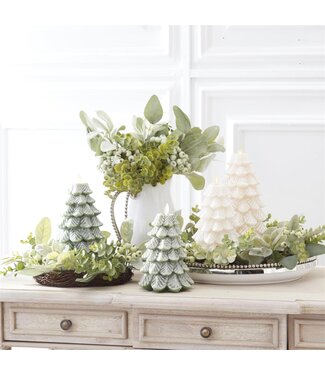 8.5" Snowy Tree Luminara Indoor Candle