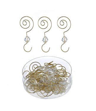 Clear Acrylic With Gold Wire Ornament Hooks