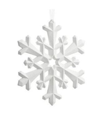 8.75" Glittered Snowflake Ornament - White