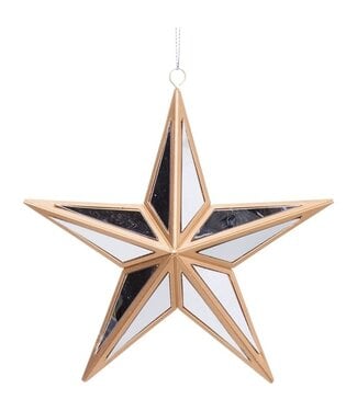 Mirrored Chunky Star Orn Matte Gold Plastic Frame