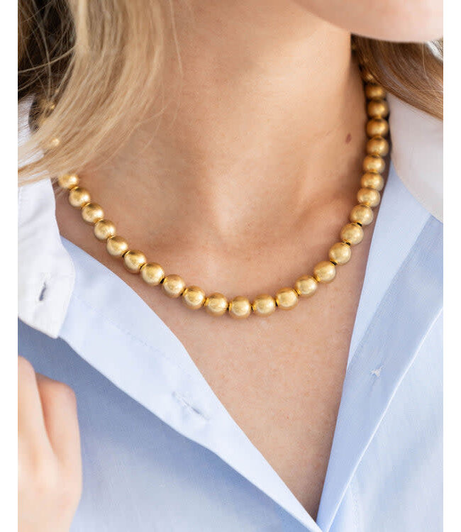 SUSAN SHAW Mini Margaret Gold Bead Necklace
