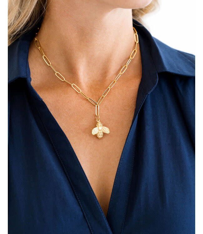SUSAN SHAW Bee Paperclip Necklace