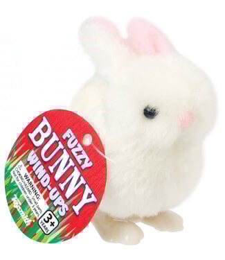 White Fuzzy Bunny Wind Up