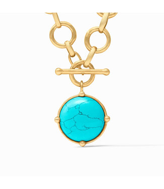 JULIE VOS Honeybee Statement Necklace Long Turquoise Blue