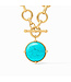 JULIE VOS Honeybee Statement Necklace Long Turquoise Blue