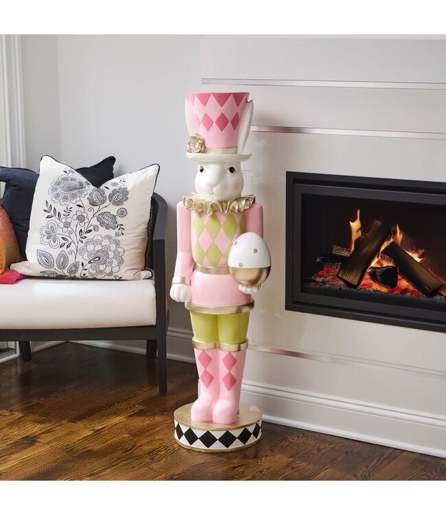 48" Resin Garden Bunny With Egg