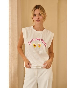 Eliana Printed Graphic Shirt with Embroidery