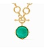 JULIE VOS Honeybee Statement Necklace Iridescent Emerald Green