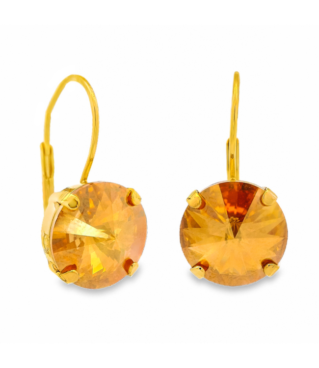 TOVA Caitlin Small Round Earrings in Candy Crush