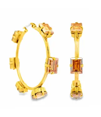 TOVA Talia Hoops in Antique Gold