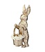 17" Resin Bunny With Floral Edged Basket