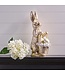 17" Resin Bunny With Floral Edged Basket