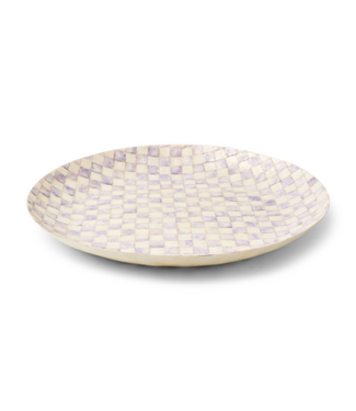 MACKENZIE CHILDS Violet Check Decorative Capiz Bowl