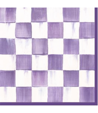 MACKENZIE CHILDS Violet Check Cocktail Paper Napkin