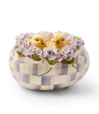 MACKENZIE CHILDS Violet Check Peekaboo Egg