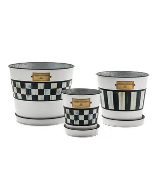 MACKENZIE CHILDS Spectator Pot & Saucer - Sold Individually