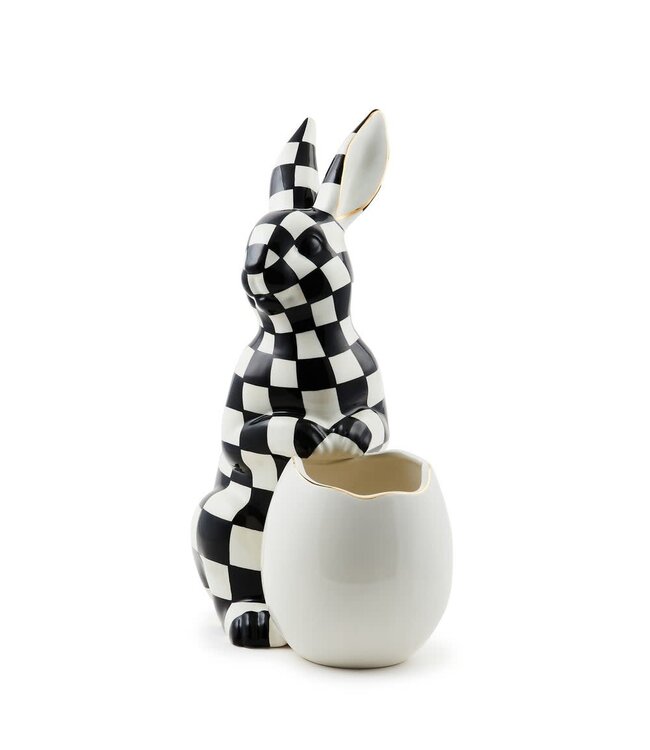 MACKENZIE CHILDS White Rabbit Ceramic Large Bunny Vase