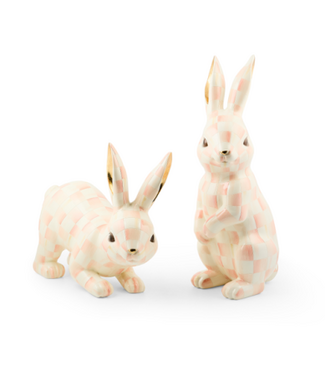 MACKENZIE CHILDS Rosy Check Trophy Bunnies - Sold Individually