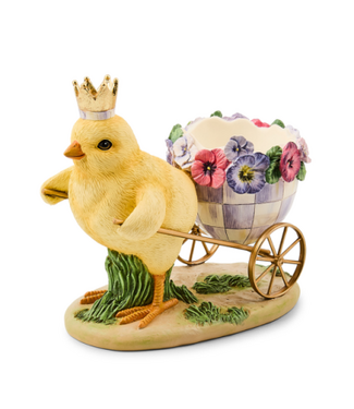 MACKENZIE CHILDS Pansy Party Chick with Cart