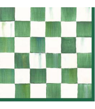MACKENZIE CHILDS Emerald Check Cocktail Paper Napkin