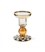 MACKENZIE CHILDS Check Small Glass Candlestick