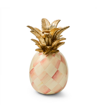 MACKENZIE CHILDS Rosy Pineapple Candle Holder