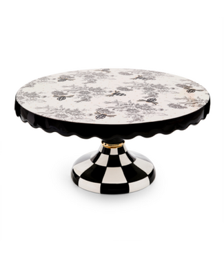 MACKENZIE CHILDS Bee Toile Large Pedestal Platter