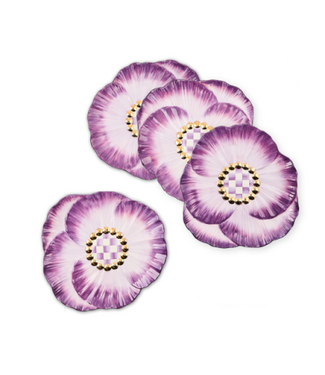 MACKENZIE CHILDS Pansy Party Ceramic Dessert Plate - Sold Individually