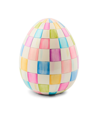 MACKENZIE CHILDS Frolic Spring Multi Check Medium Egg