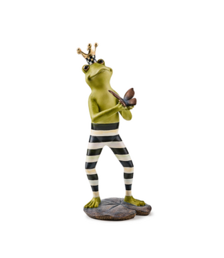 MACKENZIE CHILDS Courtly Fergal the Frog with Butterfly Decor