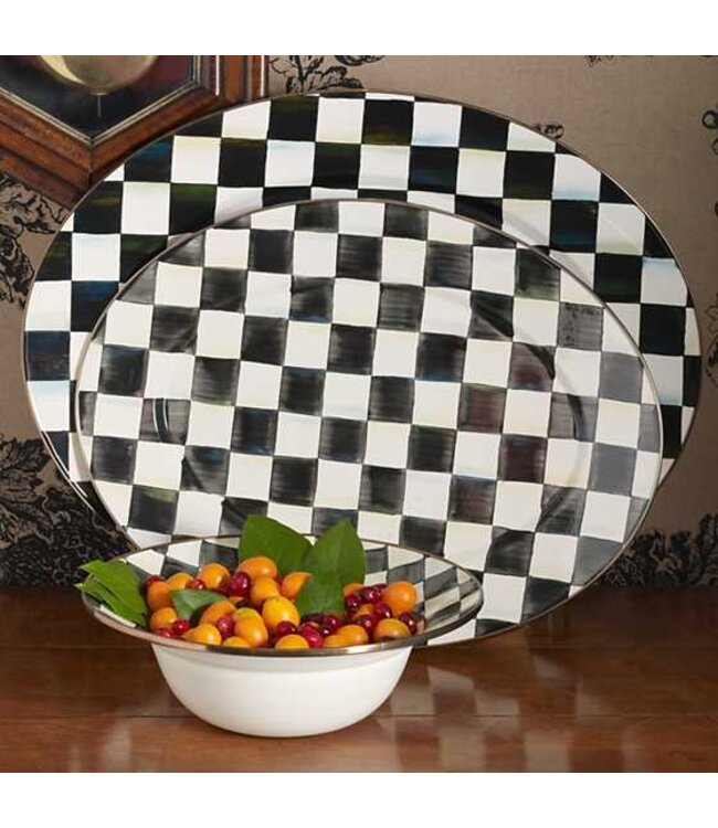 MACKENZIE CHILDS Courtly Check Enamel Oval Platter - Medium