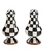 MACKENZIE CHILDS Courtly Check Enamel Large Salt & Pepper Shakers Set
