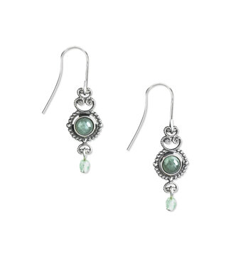SILVER FOREST Aventurine Green Stone with Dangle Earrings