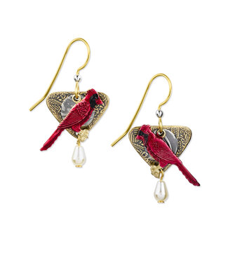SILVER FOREST Cardinal Pearl Drop Earrings