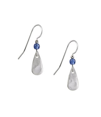 SILVER FOREST Blue Bead Silver Teardrop Earrings