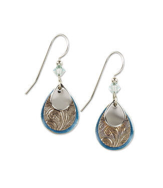 SILVER FOREST Silver Blue Triple Tears Earrings