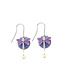 SILVER FOREST Purple Dragonfly on Purple Disc Drop Earrings