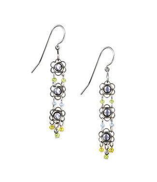 SILVER FOREST Triple Flowers Earrings