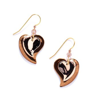 SILVER FOREST Bronze & Copper Hearts Earrings