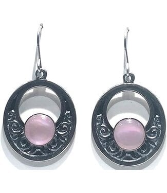 SILVER FOREST Silver Loop With Center Stone Earrings